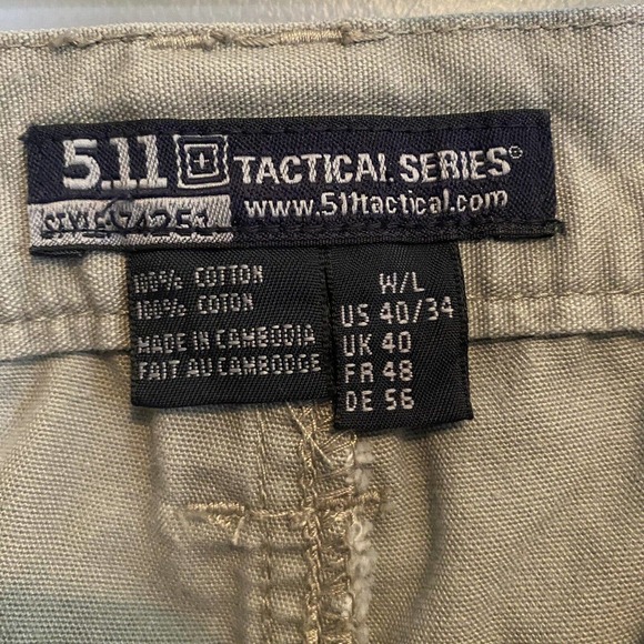 511 Tactical Pants Mens 40x34 Gray Cargo Utility High Rise Cotton Work‎ 74251 - Picture 3 of 3